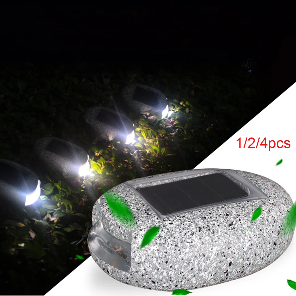 1/2/4PCS Solar, Luzes ao ar livre, Forma de Pedra LED Solar Caminho de Luz Impermeável Jardim de Paisagem de Iluminação para Decoração Exterior
