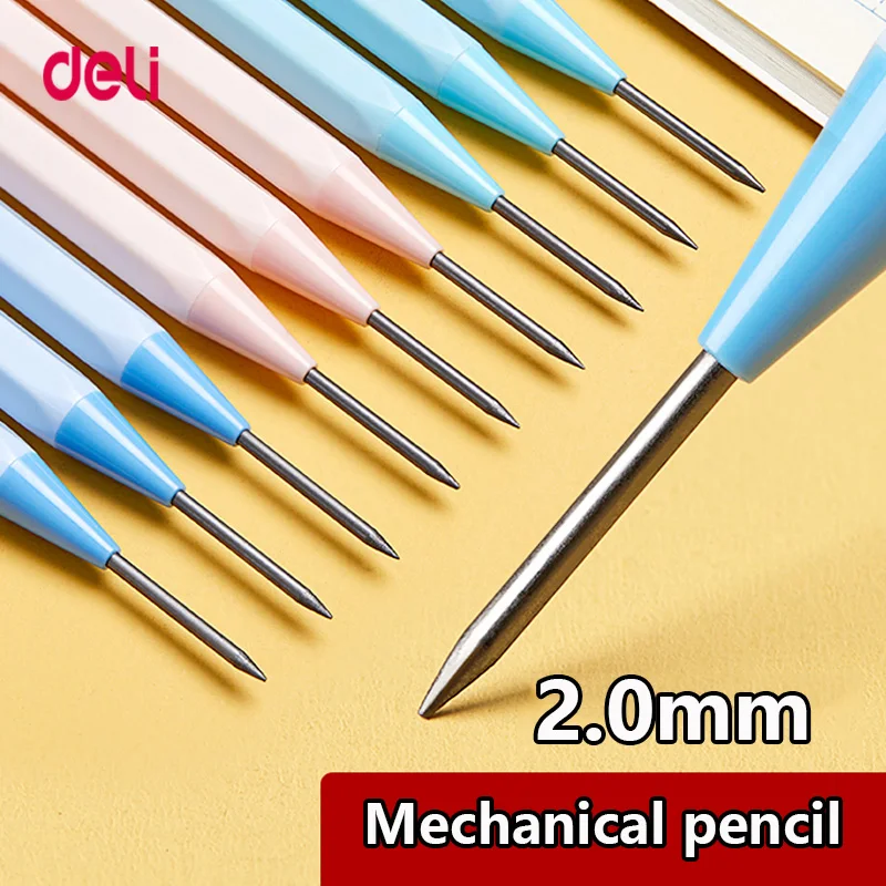 Deli Mecânicos de Lápis de 2,0 mm de chumbo HB, 2B Desenho Atividade Escrita Lápis led lápis para a escola Com a levar lápis faca