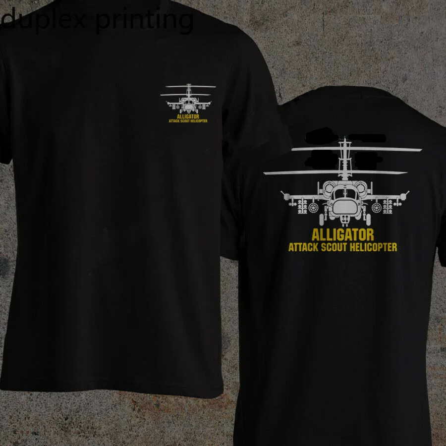 Força Aérea russa KA 52 Alligator Ataque Scout Helicóptero T-Shirt dos Homens do Algodão de Manga Curta-O-Pescoço T-Shirt Tees Streetwear tops