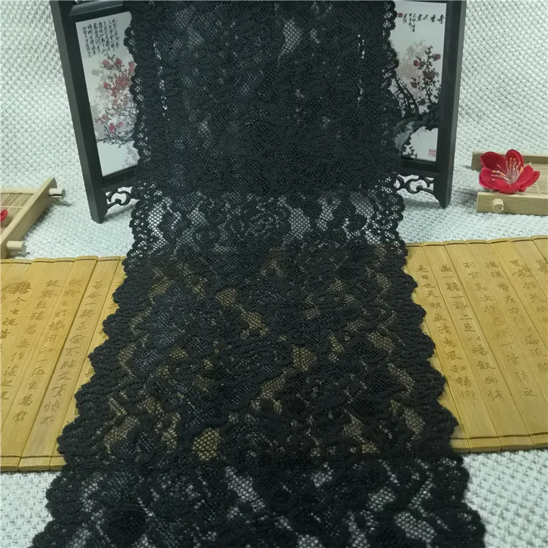 NO1230 15.5 CM de Moda popular black lingerie e roupa interior sexy vasta decoração de renda
