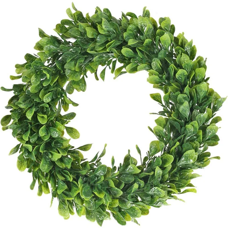 Novo Seda Coroa de Folha Verde de Natal Porta da Frente de Janela do Quarto com a Decoração do Carro DIY Casamento Redondo com Flores Artificiais