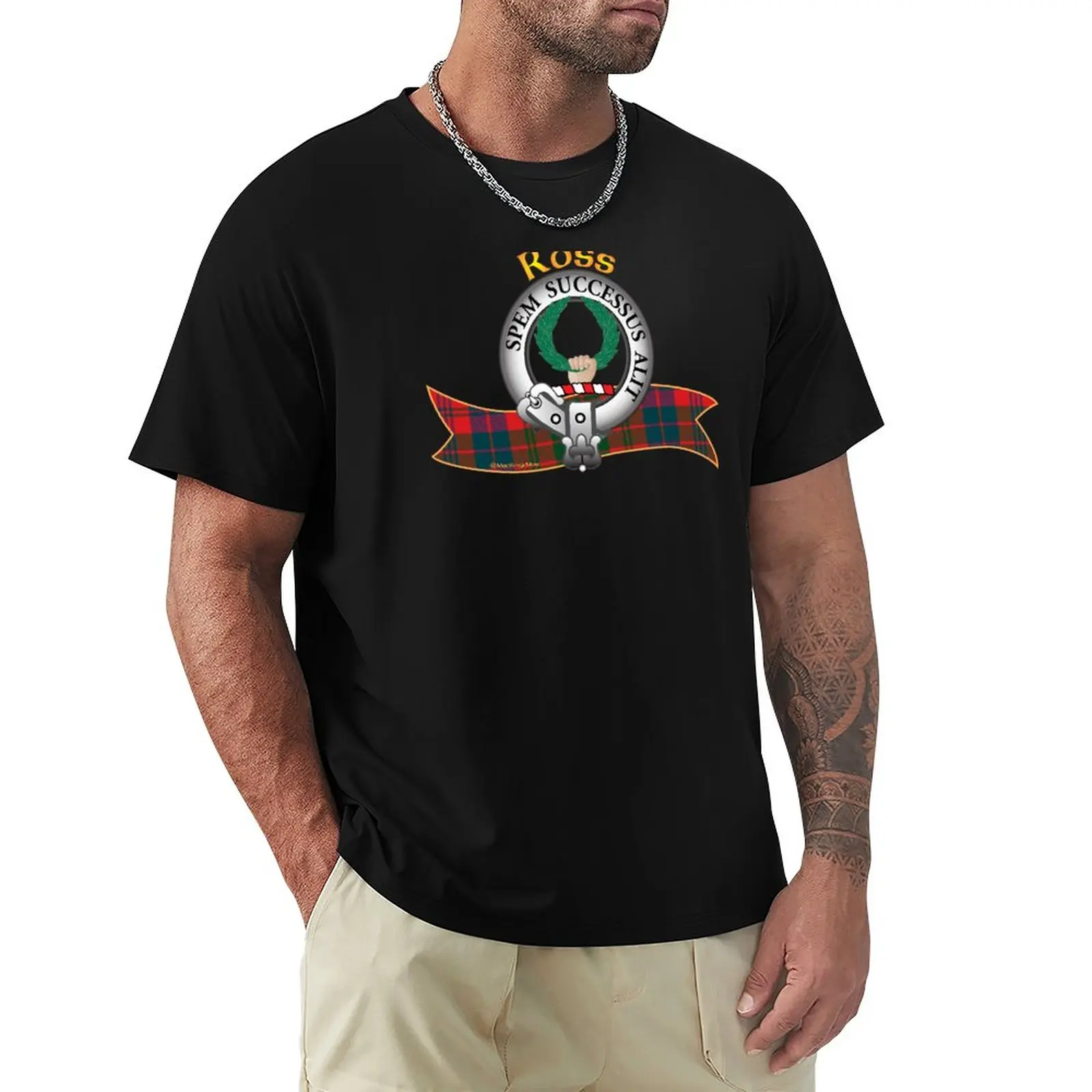 Ross Clã T-Shirt personalizada t-shirts projetar seu próprio gráfico t-shirt de secagem rápida camisa slim fit t-shirts para os homens