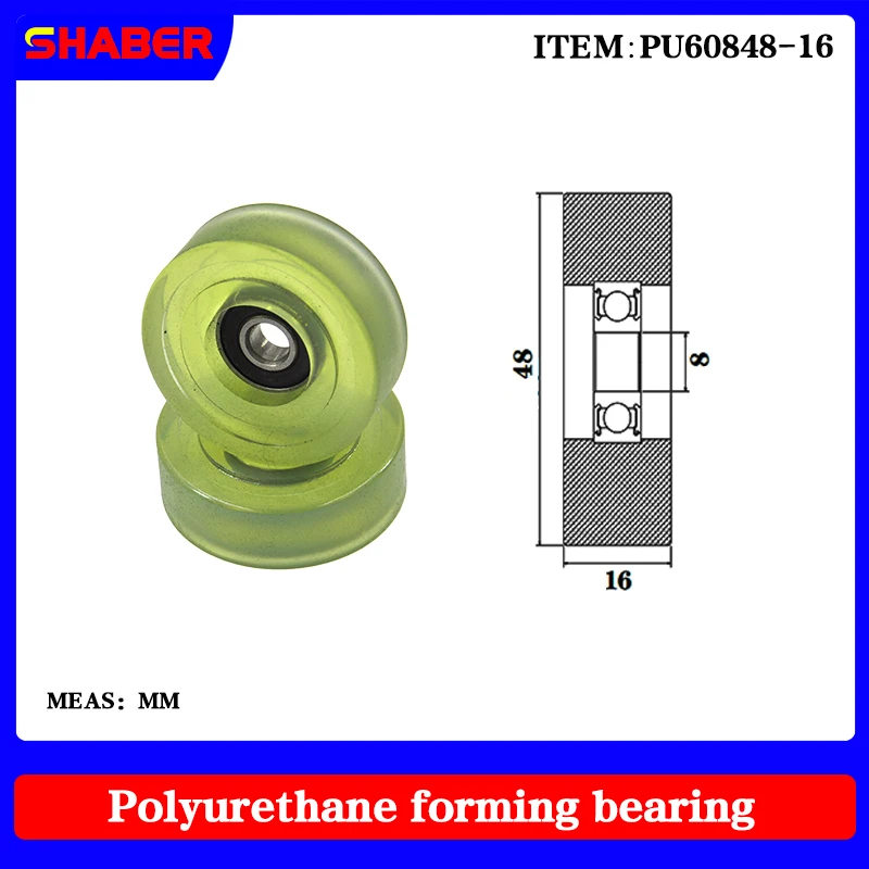 【SHABER】fonte da Fábrica de poliuretano formado rolamento PU60848-16 de cola, revestido de rolamento da polia de guia de roda
