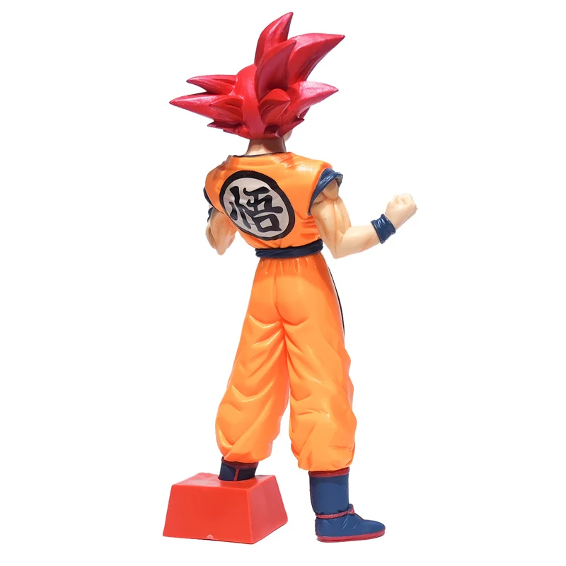 23,5 cm Dragon Ball Z Goku Kakarotto Super Saiyajin Deus de Cabelo Vermelho PVC Figuras de Ação, Modelo de Bonecas Brinquedos de Crianças Presentes de Aniversário