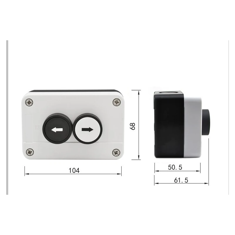 Duas botão posição do cartucho seta indicando televisão botão de dois buracos, impermeável botão caixa de interruptor de controlo de caixa de caixa de prata de contato