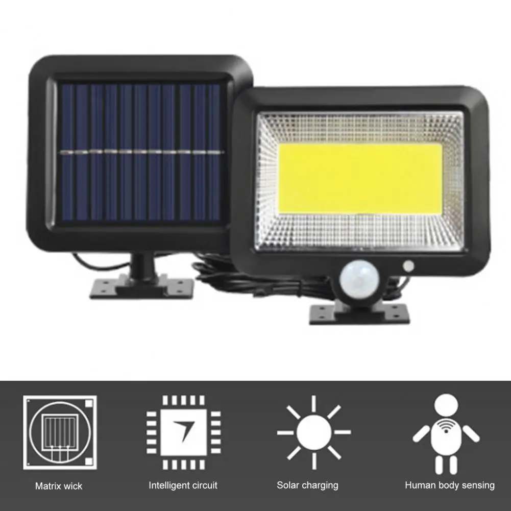 Solar Luzes de Parede ao ar livre Impermeável 100/120COB Solar Lâmpada Sensor de Movimento Separável de Segurança Luz da Varanda Para o Pátio Quintal Garagem
