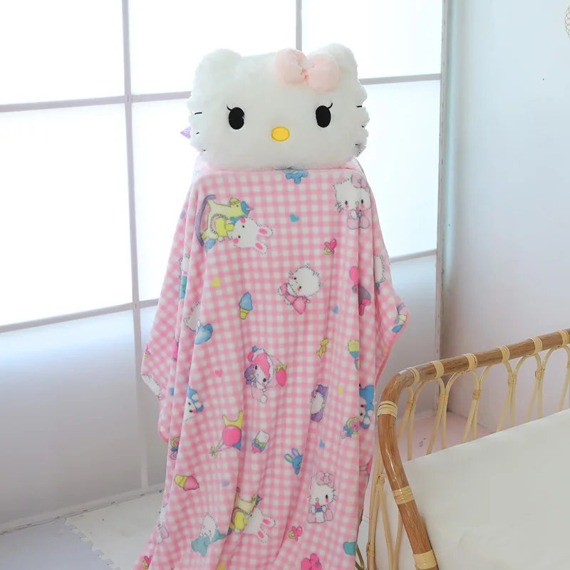 Tamanho Grande, Hello Kitty Brinquedos De Pelúcia Sanrio Anime Periféricos Hello Kitty Cobertor Kt Gato De Pelúcia Bonecas A Decorar O Quarto De Presentes De Natal