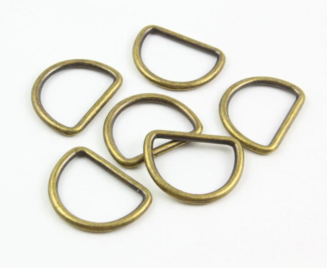 100 Peças de 17,5 mm de Bronze Antique Cor Soldada o Metal Anel D Para Bolsa Bolsa Bolsa