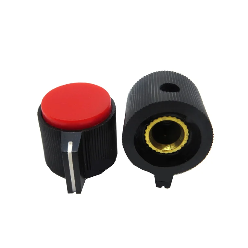 5pcs 118.O 29mmX22mm Vermelho Amarelo Azul Verde Interna de Diâmetro de 6,35 mm Potenciômetro de Plástico Botão potenciómetro identificador de 6.4 mm