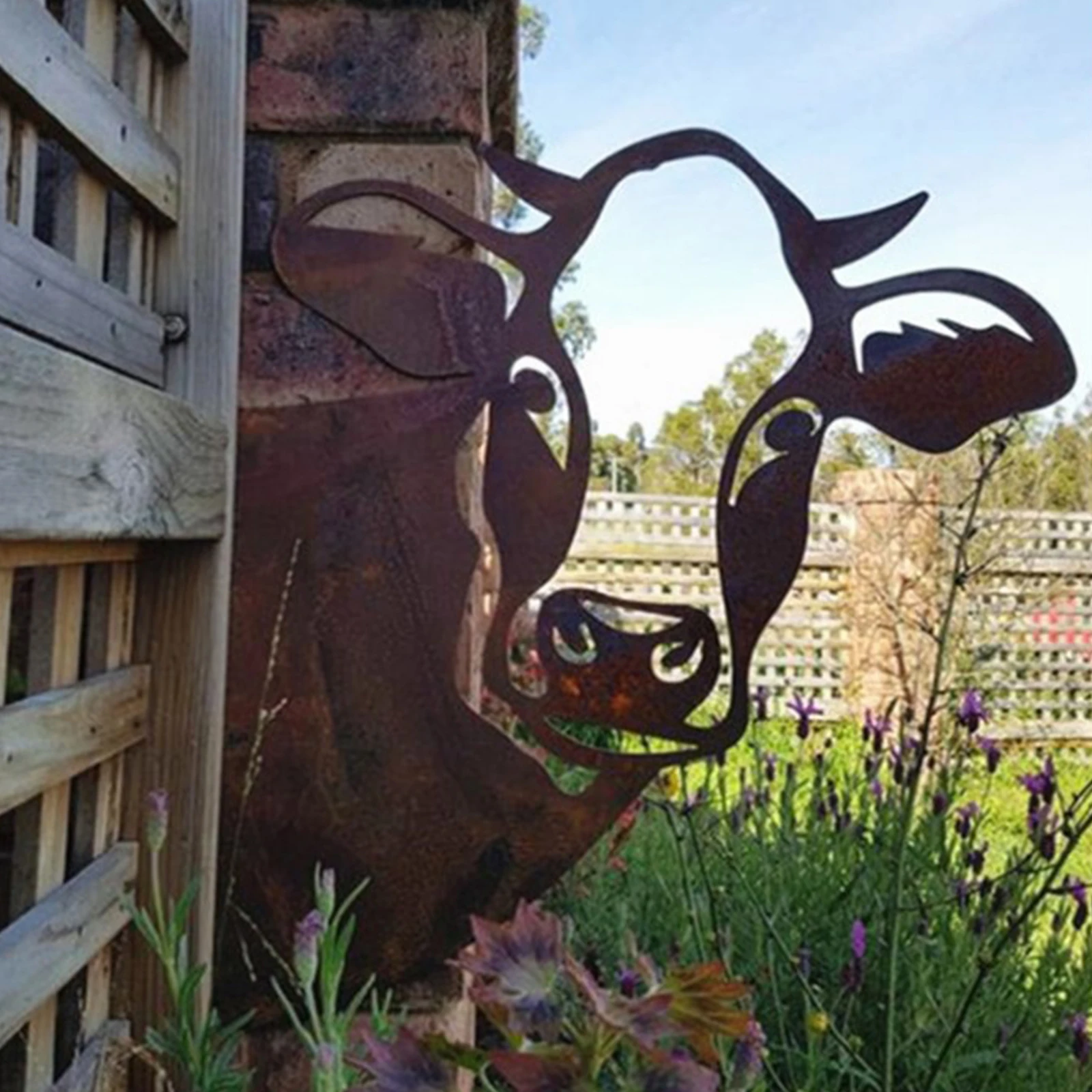 Jardim Metal Silhueta Enferrujado Animal Scout Estaca Figura Estátua para o Jardim Quintal