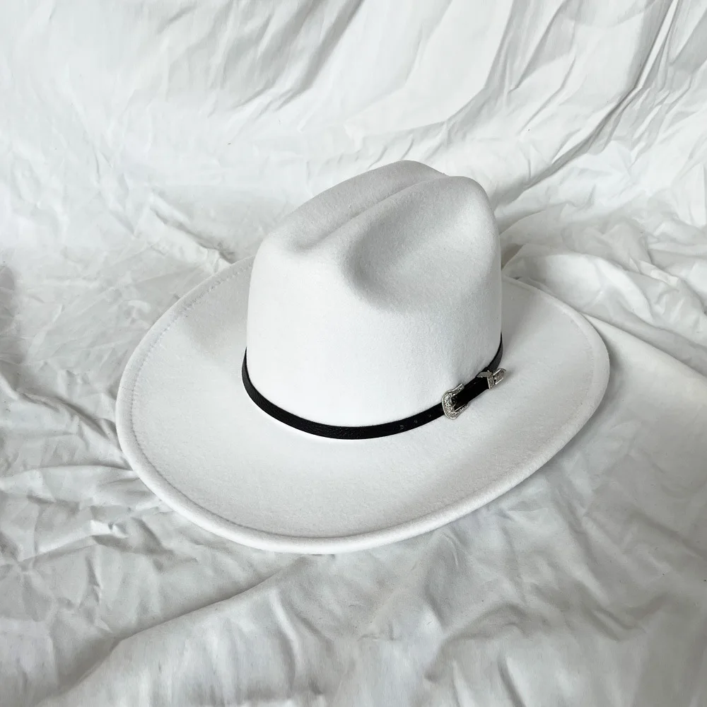 Esteira de Metal estilo Ocidental chapéu de Cowboy Homens e mulheres de jazz chapéu de Cowboy com couro de aba larga igreja chapéu Sombreiro chapéu de Cowboy