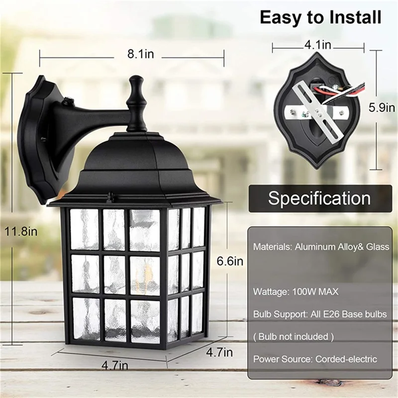 Hongcui Exterior Arandelas de Parede de Luz Clássico LED Construir Sensor da Lâmpada à prova de água IP65 Decorativa da Casa Para a Varanda