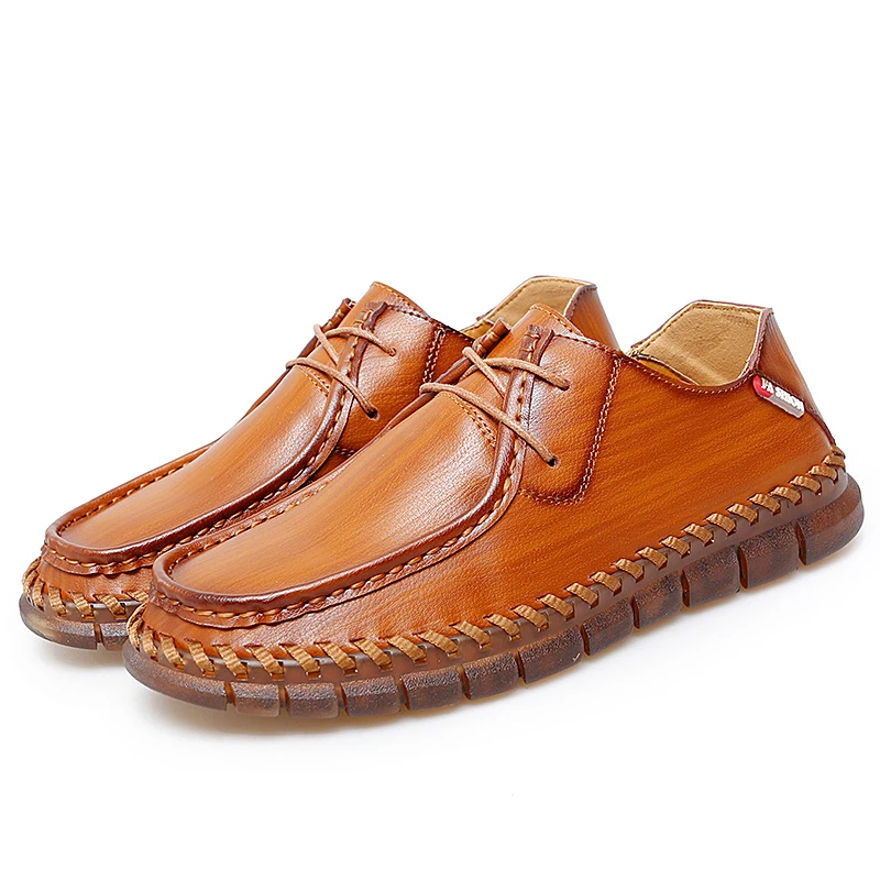 Os homens do Couro Casual Sapatos 2023 Novo Artesanais de Luxo, a Marca de Tênis Slip-on Suave Respirável Sapatos Flats a Condução de Sapatos